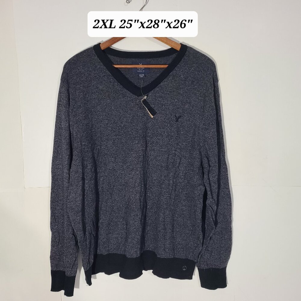 American Eagle Outfitters Lightweight Soft V Neck L/S Sweater Men's Size 2XL NWT